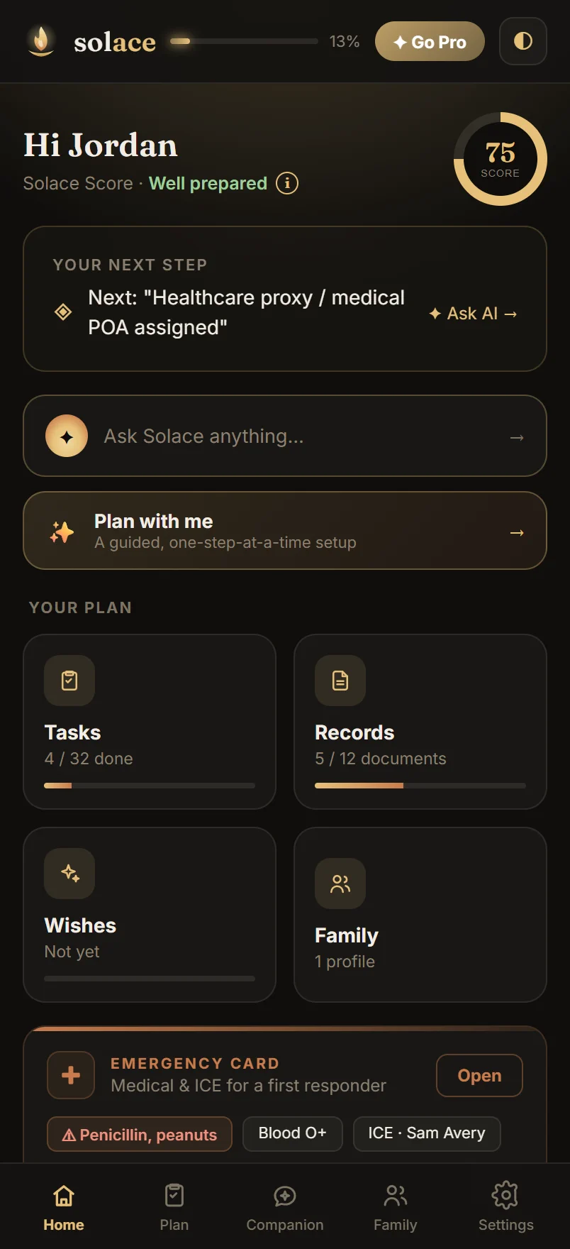 Solace home — Solace Score